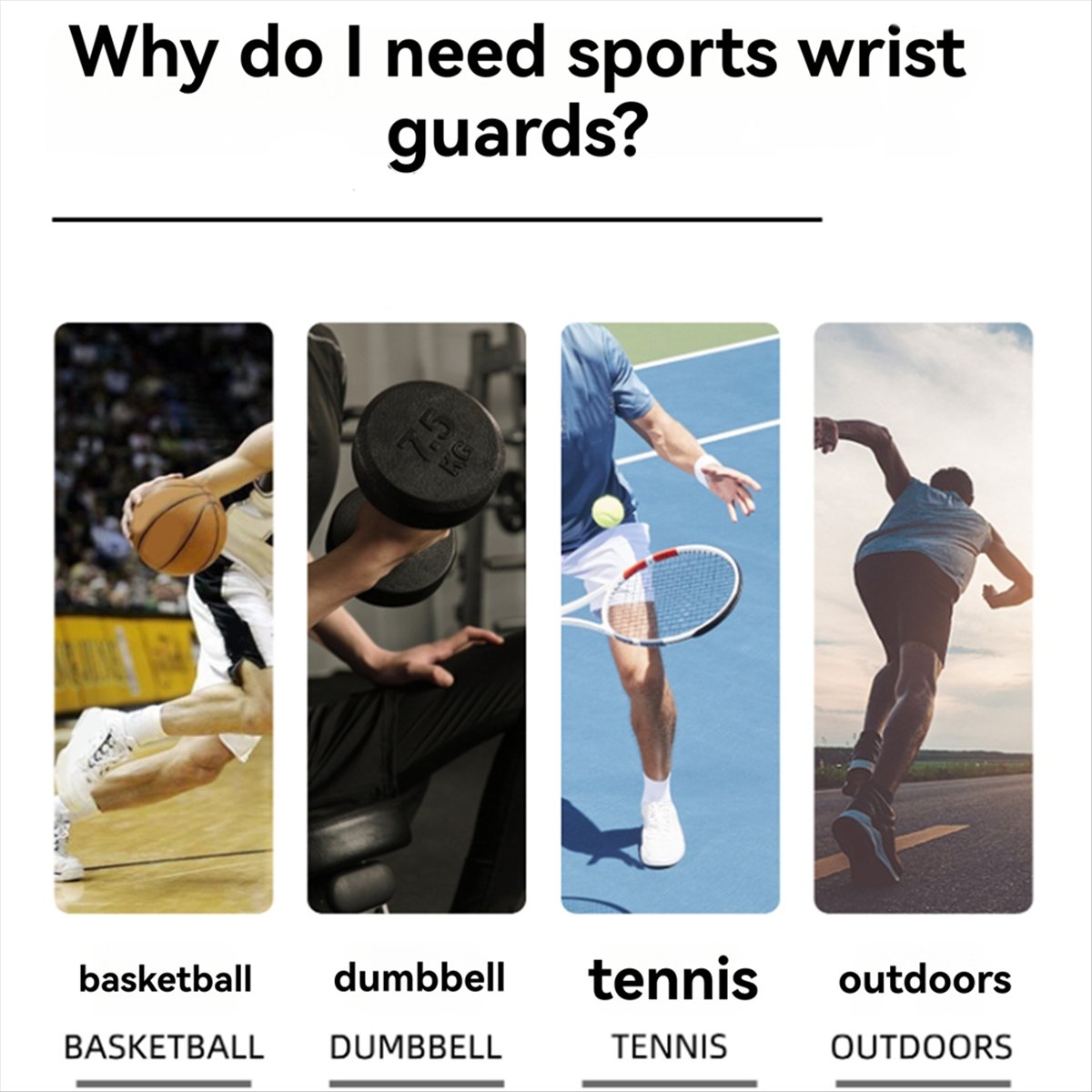 Wrist Wraps Weightlifting Support - *A91P 1 Pasang Penyangga Pergelangan Tangan