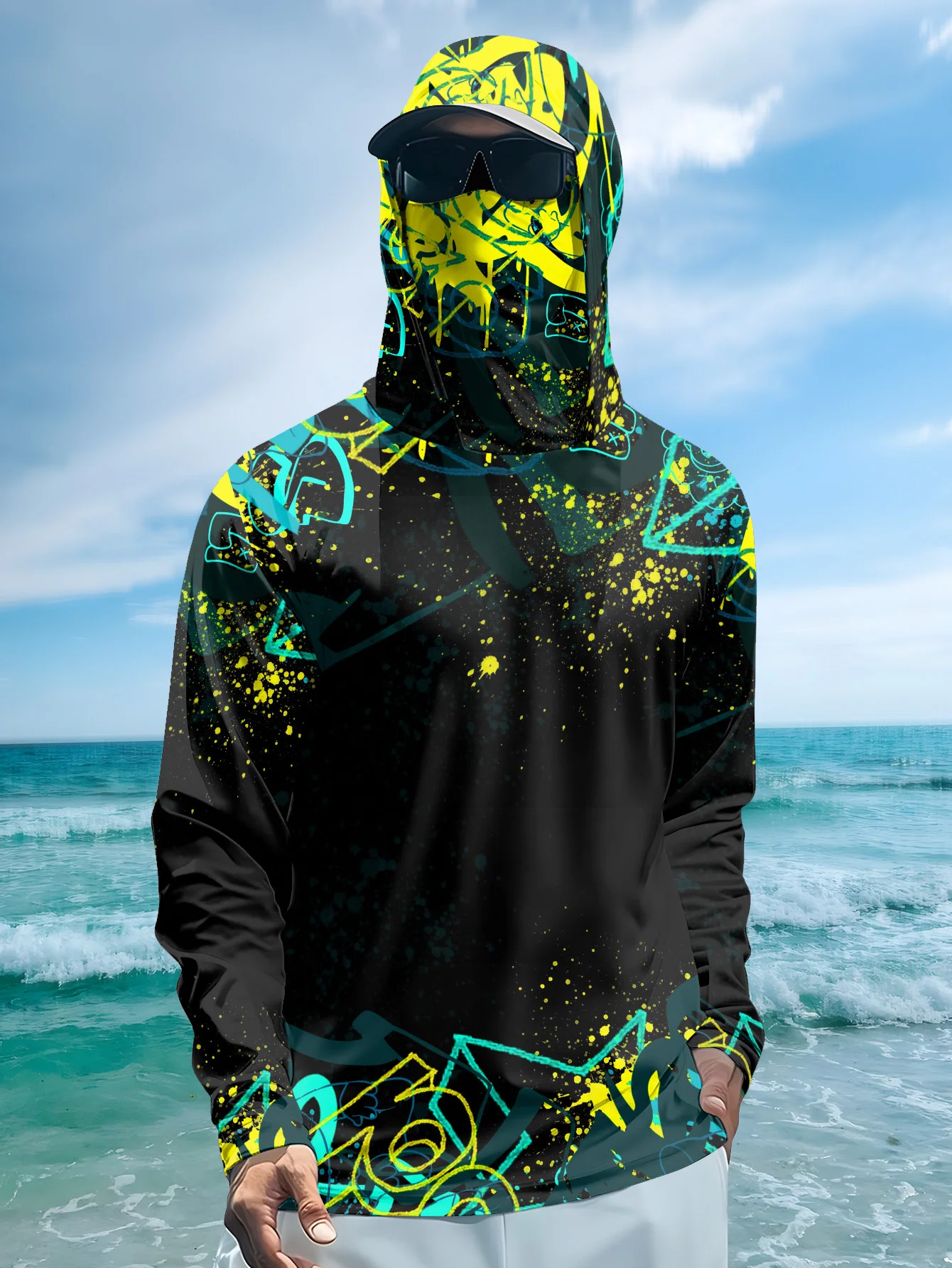 Fishing - Hoodie Pancing Pria UPF50+ dengan Masker