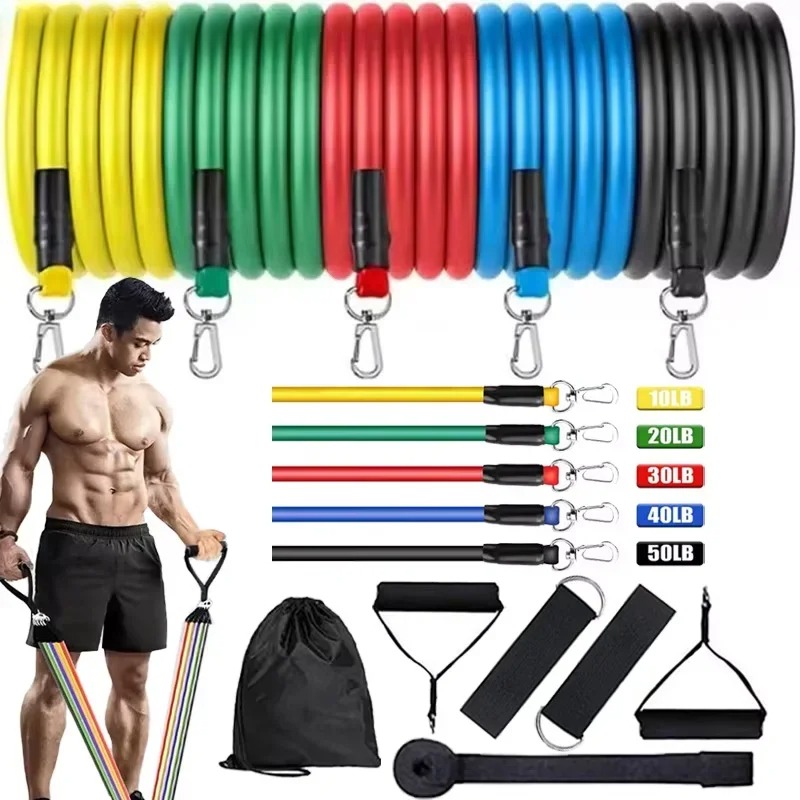 Resistance Bands Set With Handles - Pita Elastis Latihan Kekuatan dengan Pegangan