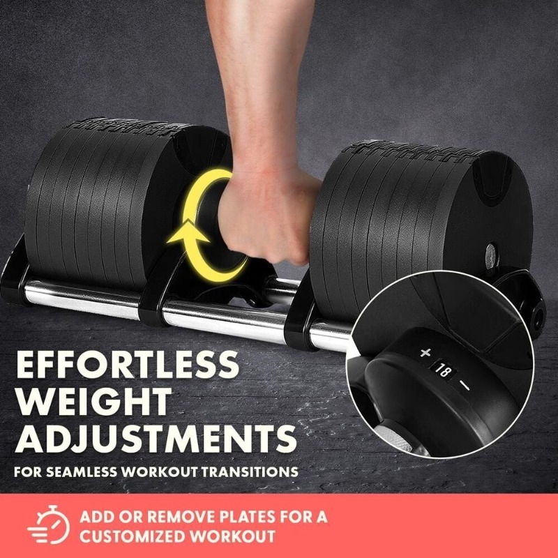Adjustable Dumbbell Pair 40Kg - Peralatan Kebugaran Besar Set Dumbbell Berat
