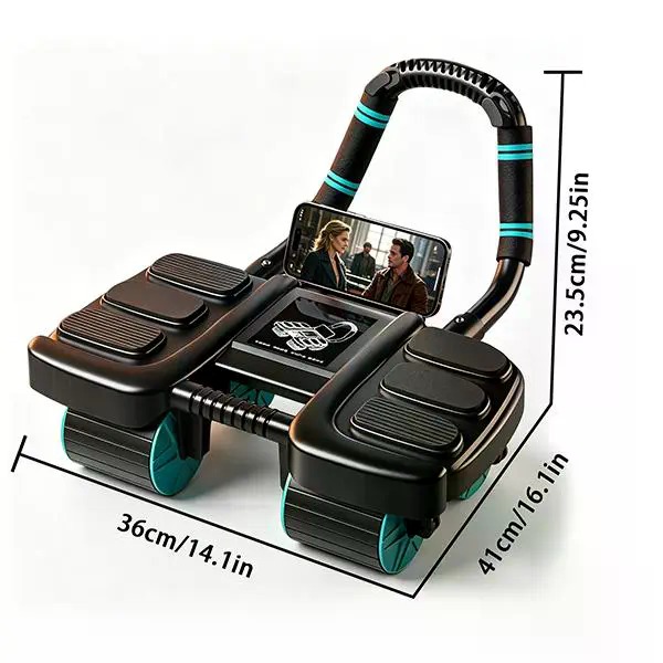 Ab Roller Wheel With Elbow Support - Roller Abdominal 4-Roda dengan Penyangga Siku