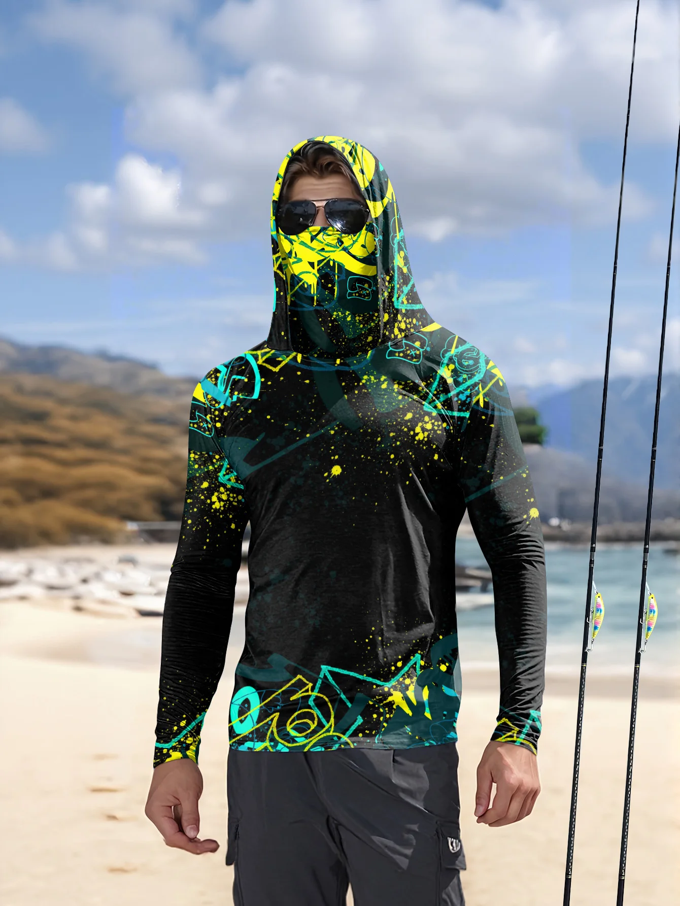Hoodie Pancing Pria UPF50+ den - Fishing ulasan dan harga