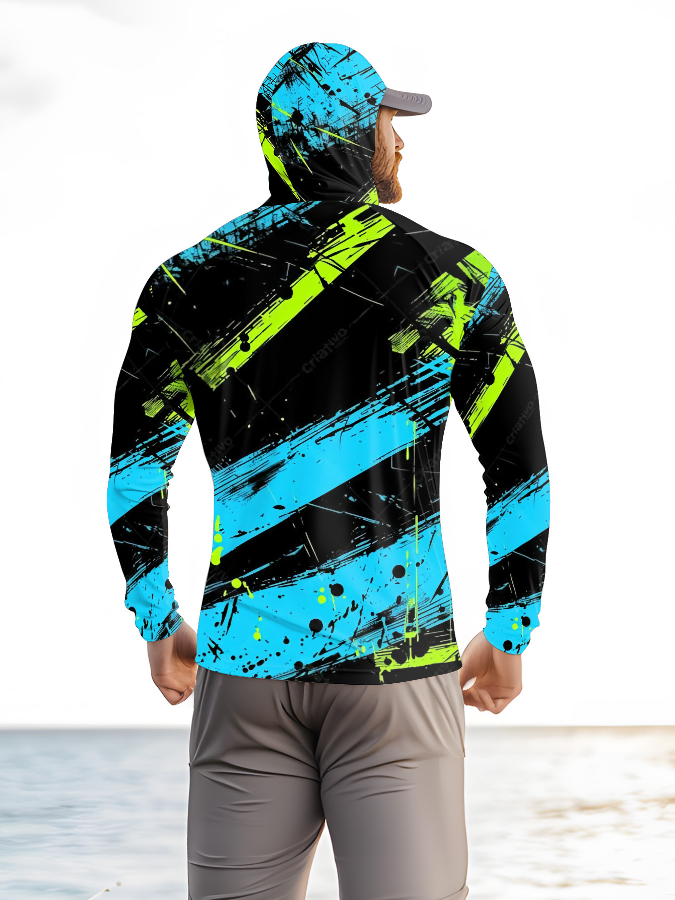 Hoodie Pancing Pria Lengan Pan - Fishing ulasan dan harga