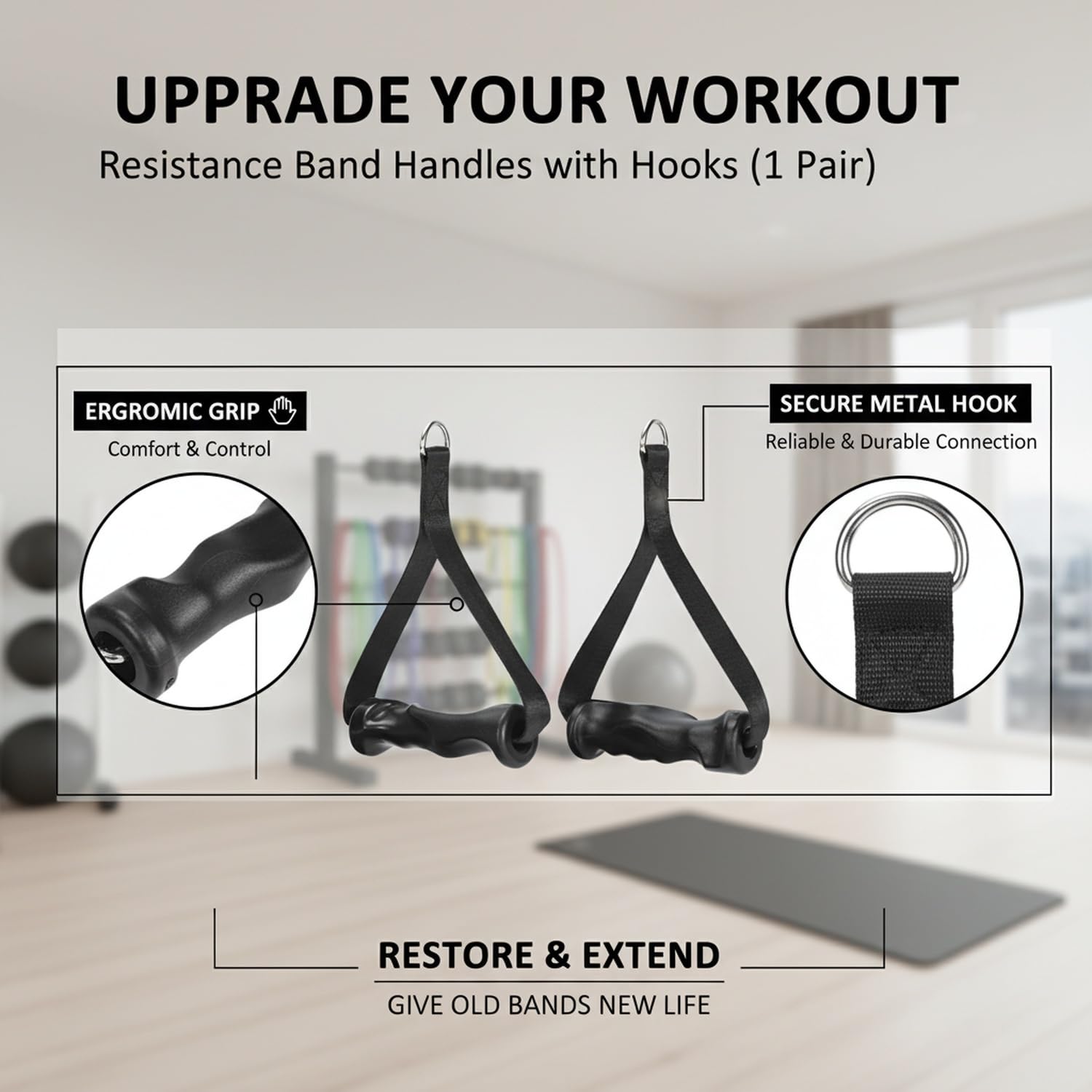 1 Pasang Pegangan Latihan Ergo - Resistance Bands Set With Handles ulasan dan harga