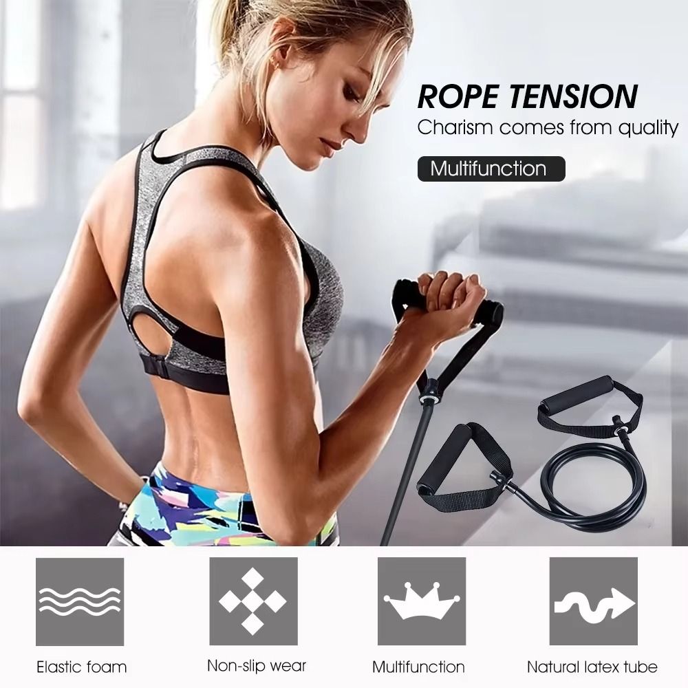 Dengan Pegangan, Tali Resisten - Resistance Bands Set With Handles ulasan dan harga